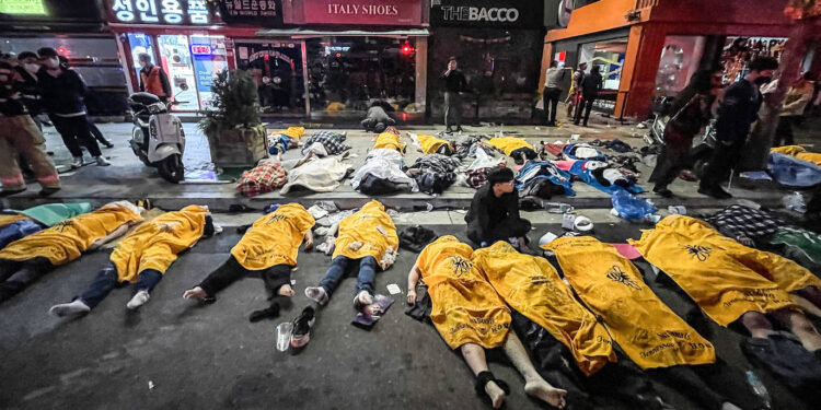 muertos en Seúl en Halloween